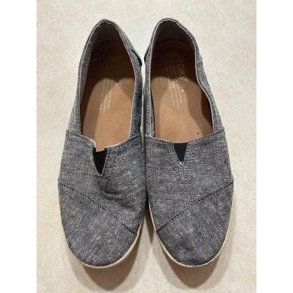 Toms Shoes - Toms Womens Alpargata Cupsole Slip On Sneakers Gray Fabric Size 6W